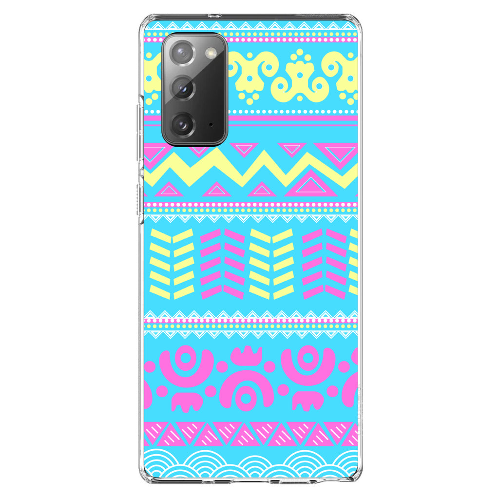 Yellow Pink Blue Aztec Tribal Clear Shockproof iPhone Case, view 8