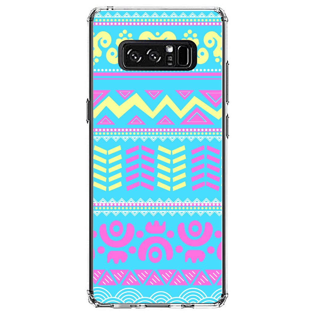 Yellow Pink Blue Aztec Tribal Clear Shockproof iPhone Case, view 12