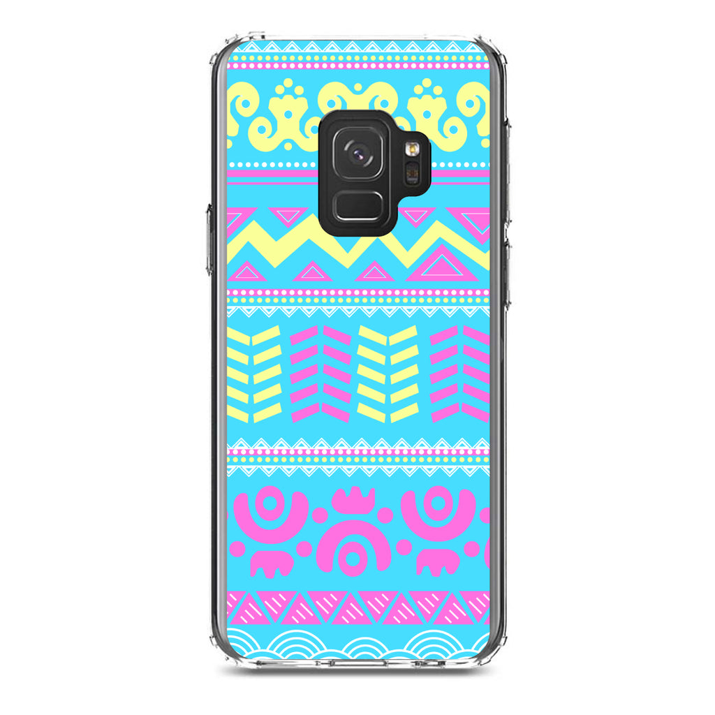 Yellow Pink Blue Aztec Tribal Clear Shockproof iPhone Case, view 19