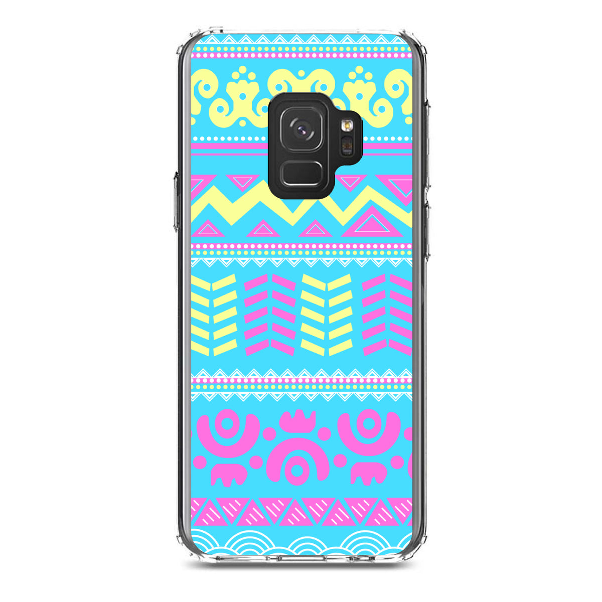 Yellow Pink Blue Aztec Tribal Clear Shockproof iPhone Case, view 19