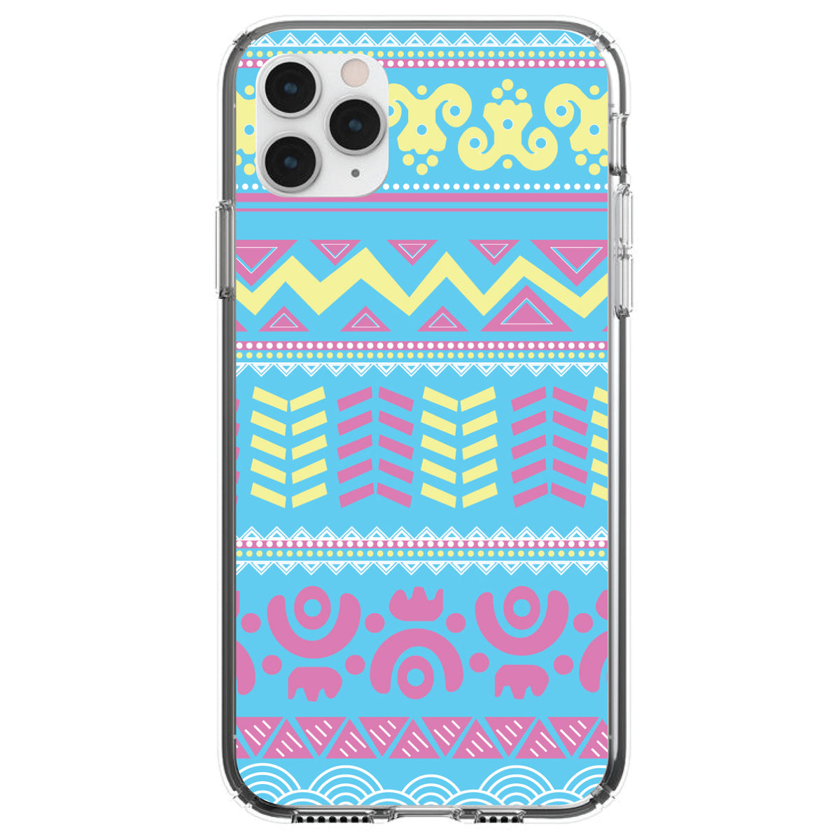 Yellow Pink Blue Aztec Tribal Clear Shockproof iPhone Case