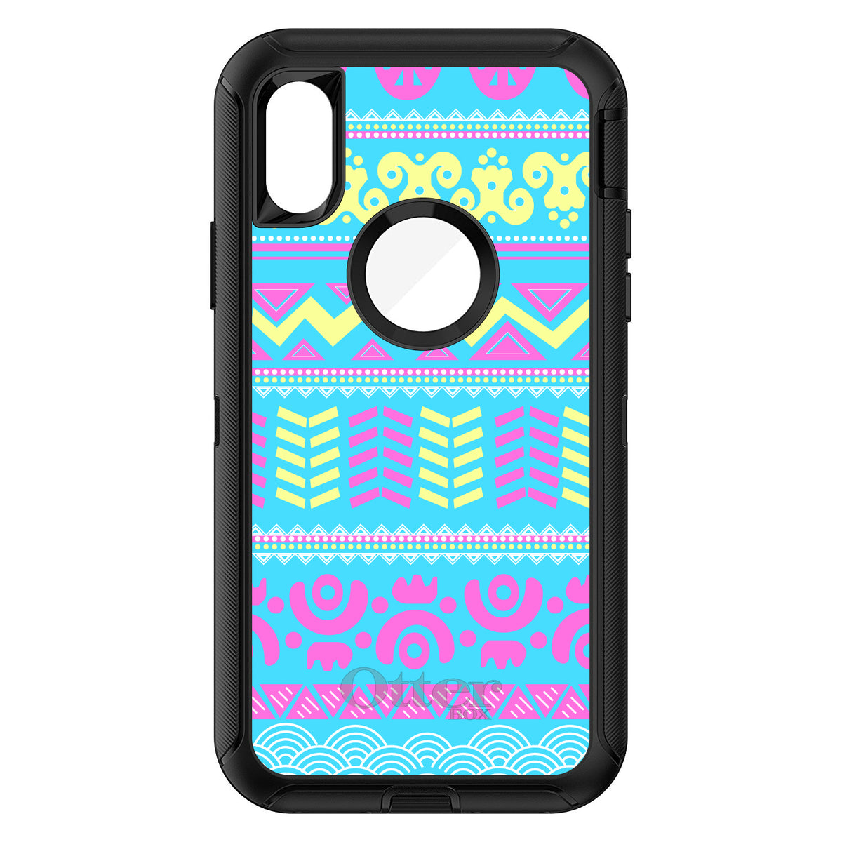 Yellow Pink Blue Aztec Tribal OtterBox Defender Case for iPhone & Galaxy, view 3