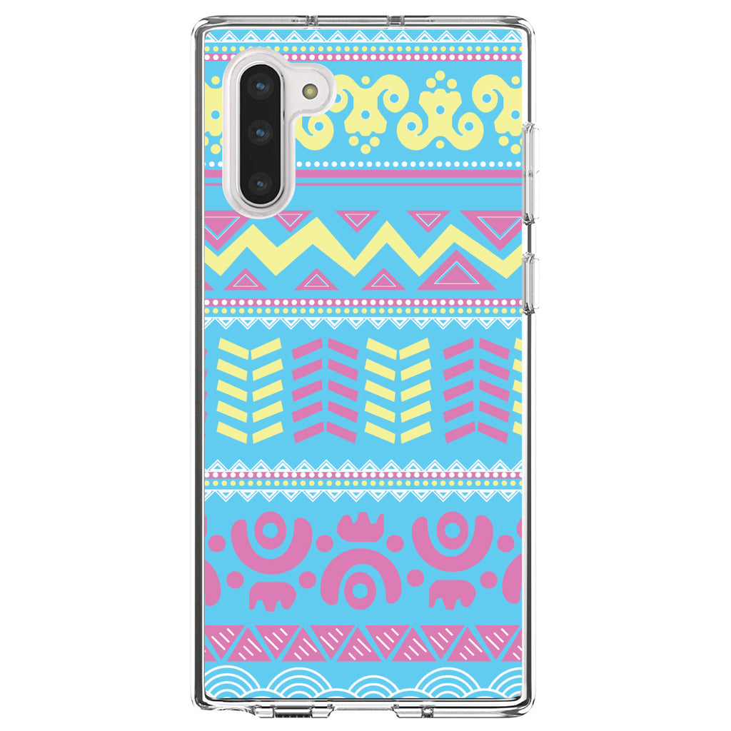 Yellow Pink Blue Aztec Tribal Clear Shockproof iPhone Case, view 9