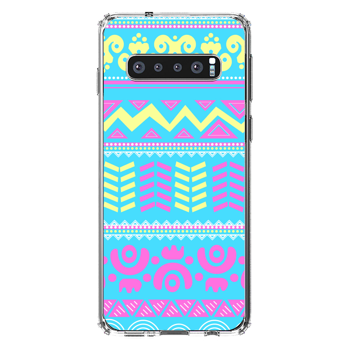 Yellow Pink Blue Aztec Tribal Clear Shockproof iPhone Case, view 16