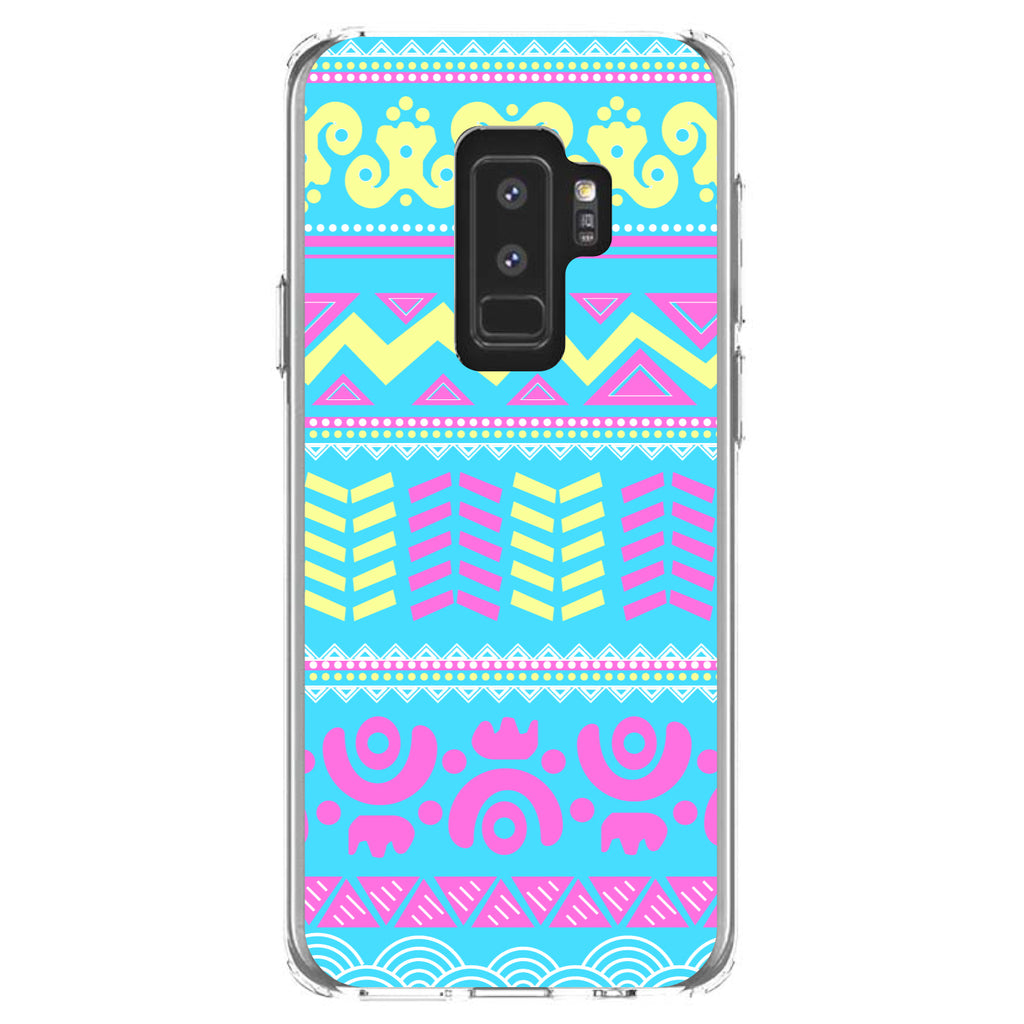 Yellow Pink Blue Aztec Tribal Clear Shockproof iPhone Case, view 20