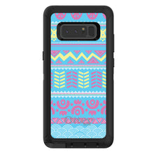 DistinctInk™ OtterBox Defender Series Case for Apple iPhone / Samsung Galaxy / Google Pixel - Yellow Pink Blue Aztec Tribal