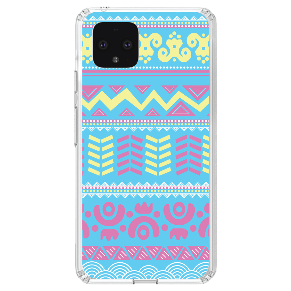 Yellow Pink Blue Aztec Tribal Clear Shockproof iPhone Case, view 24