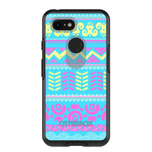 DistinctInk™ OtterBox Symmetry Series Case for Apple iPhone / Samsung Galaxy / Google Pixel - Yellow Pink Blue Aztec Tribal