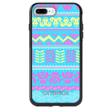 DistinctInk™ OtterBox Symmetry Series Case for Apple iPhone / Samsung Galaxy / Google Pixel - Yellow Pink Blue Aztec Tribal