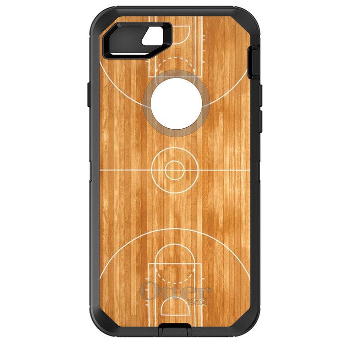 DistinctInk™ OtterBox Defender Series Case for Apple iPhone / Samsung Galaxy / Google Pixel - Basketball Court Layout