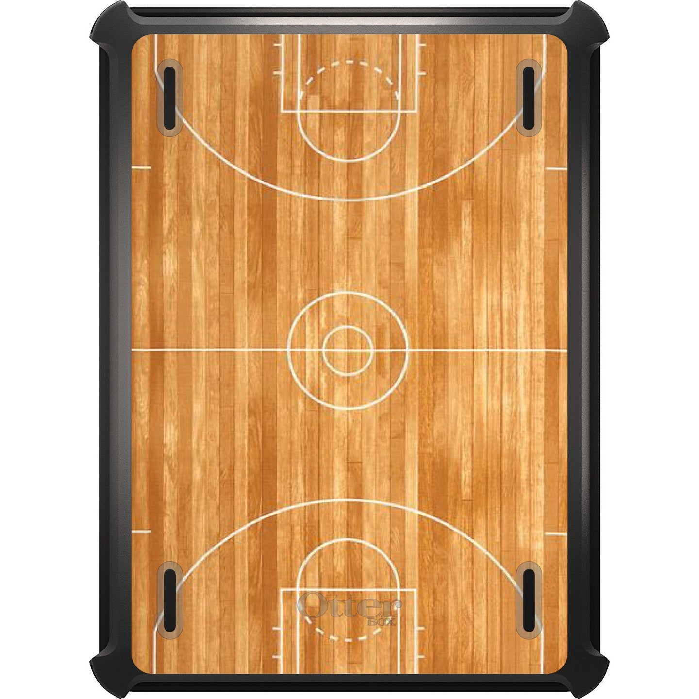 DistinctInk™ OtterBox Defender Series Case for Apple iPad / iPad Pro / iPad Air / iPad Mini - Basketball Court Layout