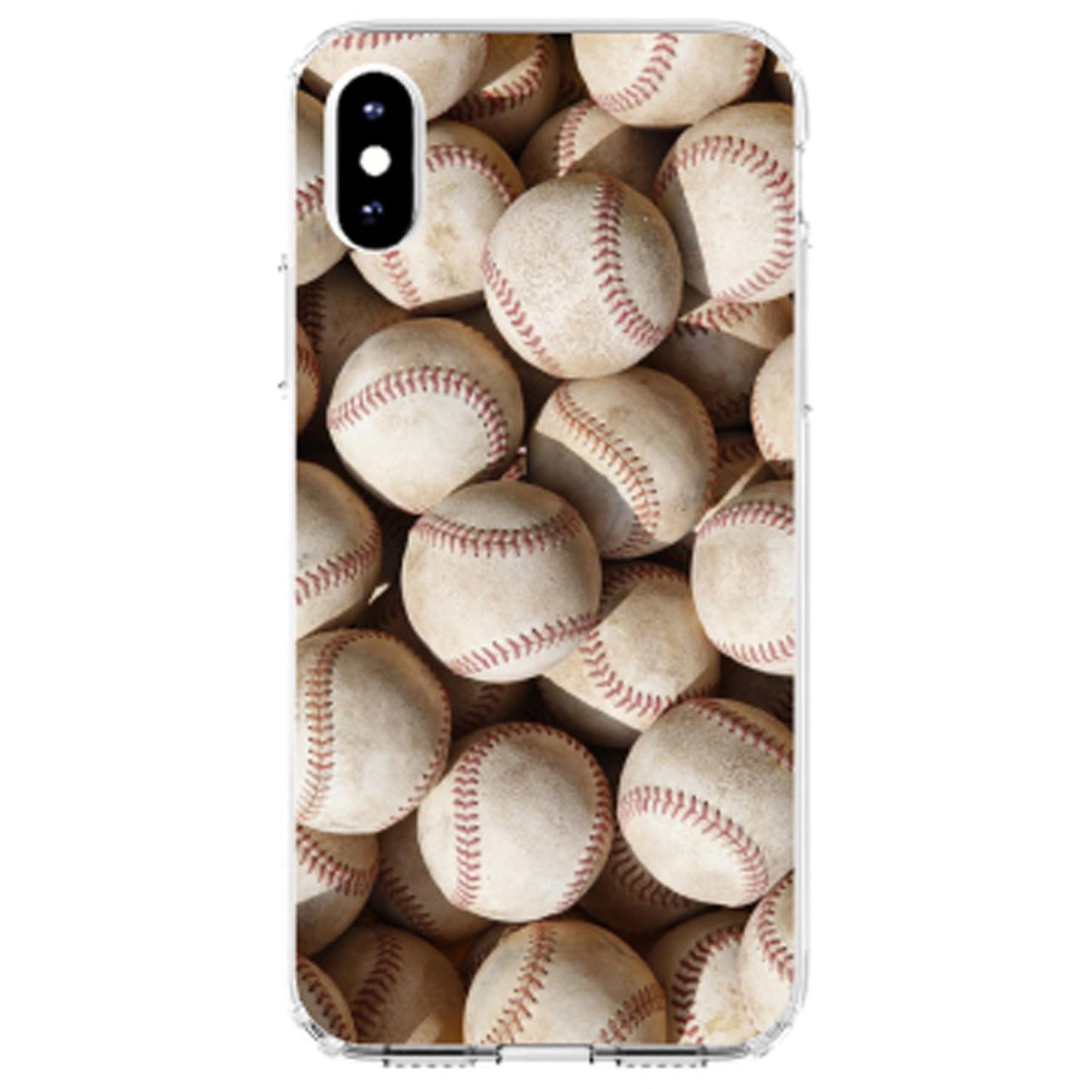 Old Baseballs Clear Shockproof iPhone Case, view 3