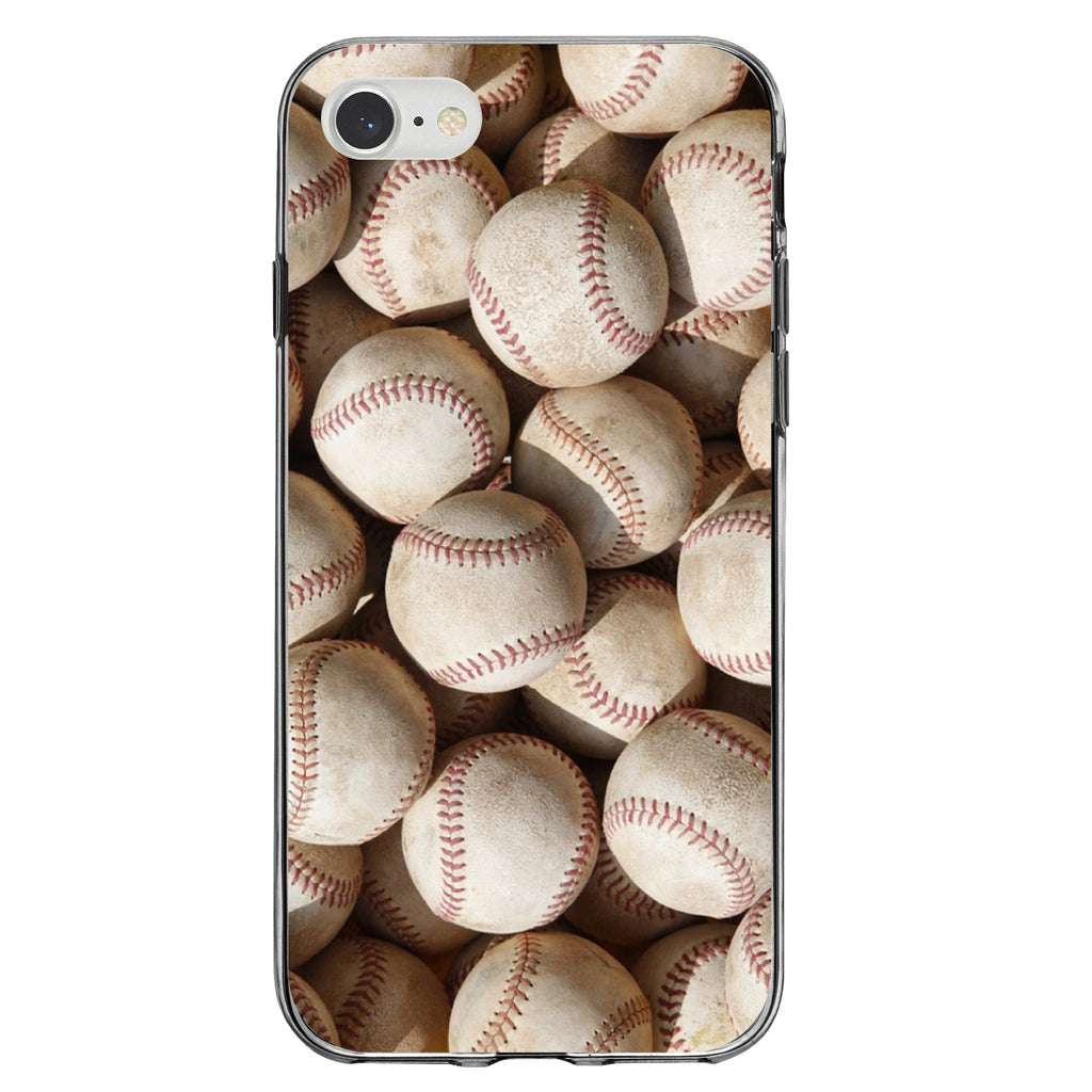 Old Baseballs Clear Shockproof iPhone Case, view 5