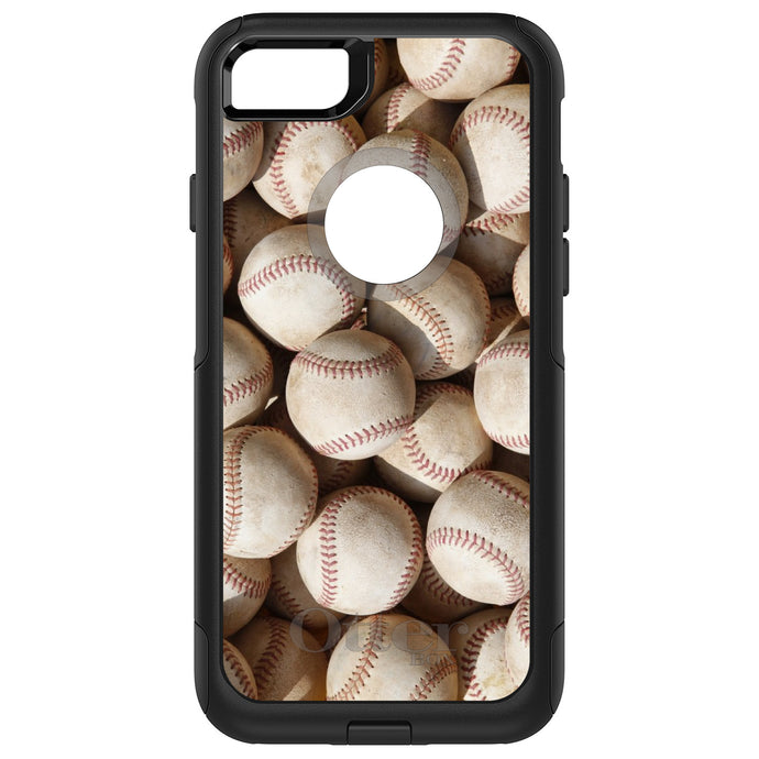 DistinctInk OtterBox Commuter Series Case for Apple iPhone or Samsung Galaxy - Old Baseballs
