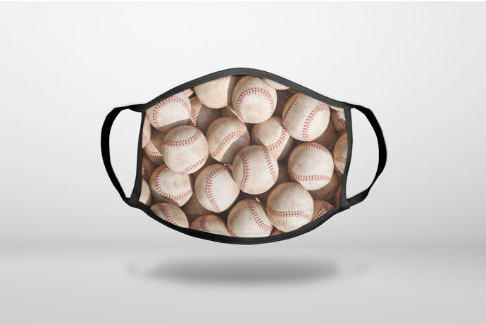 Old Baseballs - 3-Ply Reusable Soft Face Mask Covering, Unisex, Cotton Inner Layer