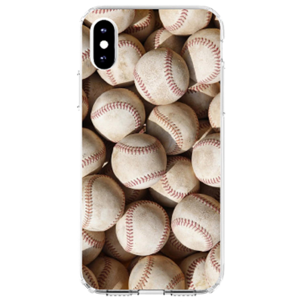 Old Baseballs Clear Shockproof iPhone Case, view 2
