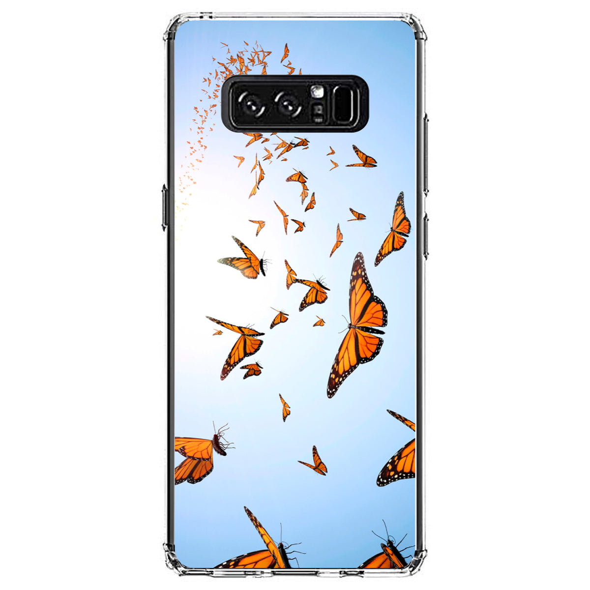 Flying Monarch Butterflies Clear Shockproof iPhone Case, view 12