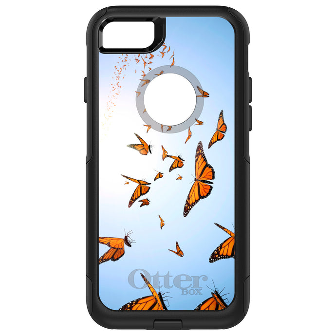 DistinctInk OtterBox Commuter Series Case for Apple iPhone or Samsung Galaxy - Flying Monarch Butterflies