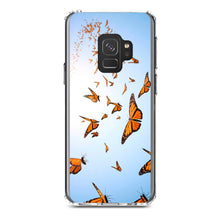DistinctInk® Clear Shockproof Hybrid Case for Apple iPhone / Samsung Galaxy / Google Pixel - Flying Monarch Butterflies