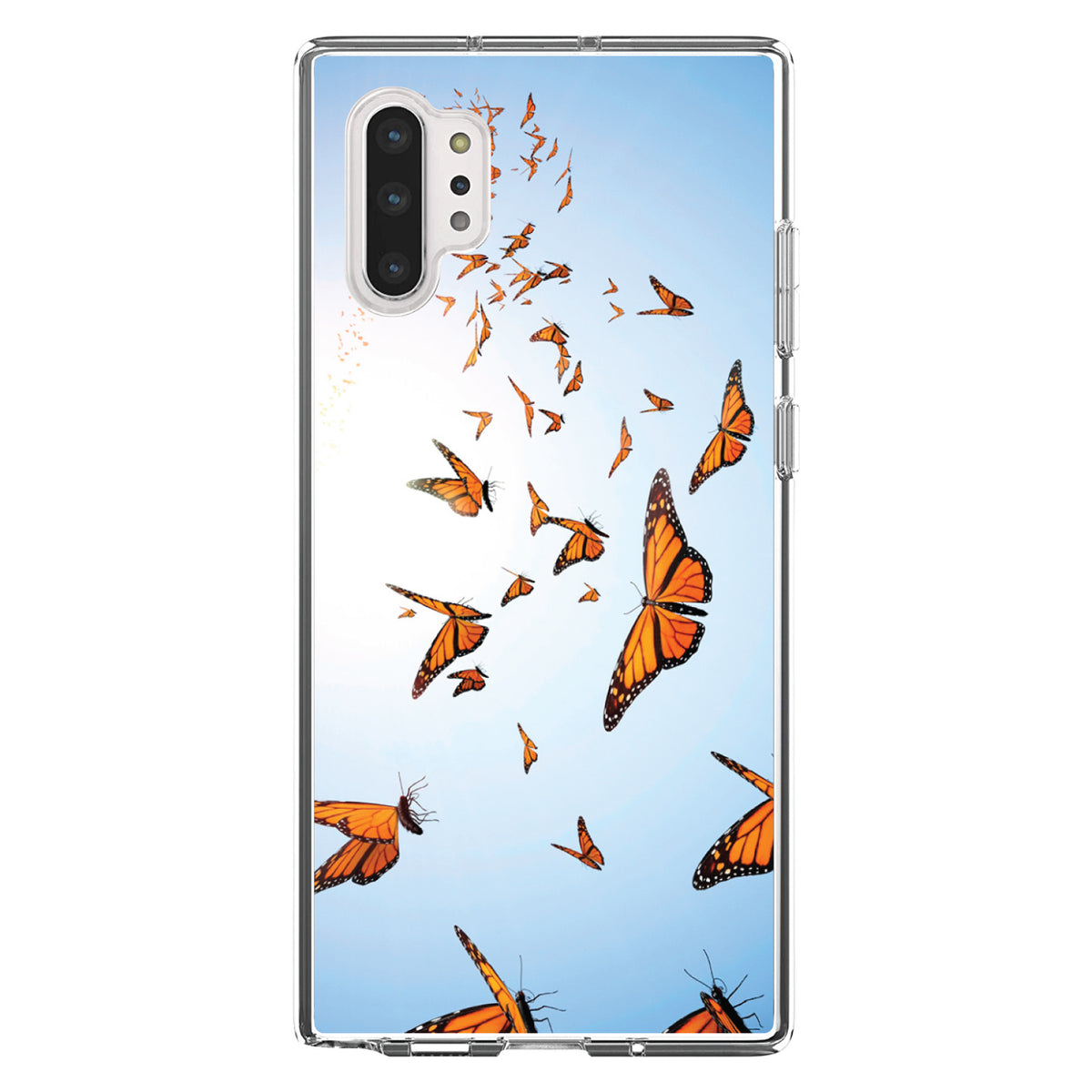 Flying Monarch Butterflies Clear Shockproof iPhone Case, view 10