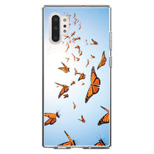 DistinctInk® Clear Shockproof Hybrid Case for Apple iPhone / Samsung Galaxy / Google Pixel - Flying Monarch Butterflies