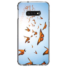 DistinctInk® Clear Shockproof Hybrid Case for Apple iPhone / Samsung Galaxy / Google Pixel - Flying Monarch Butterflies