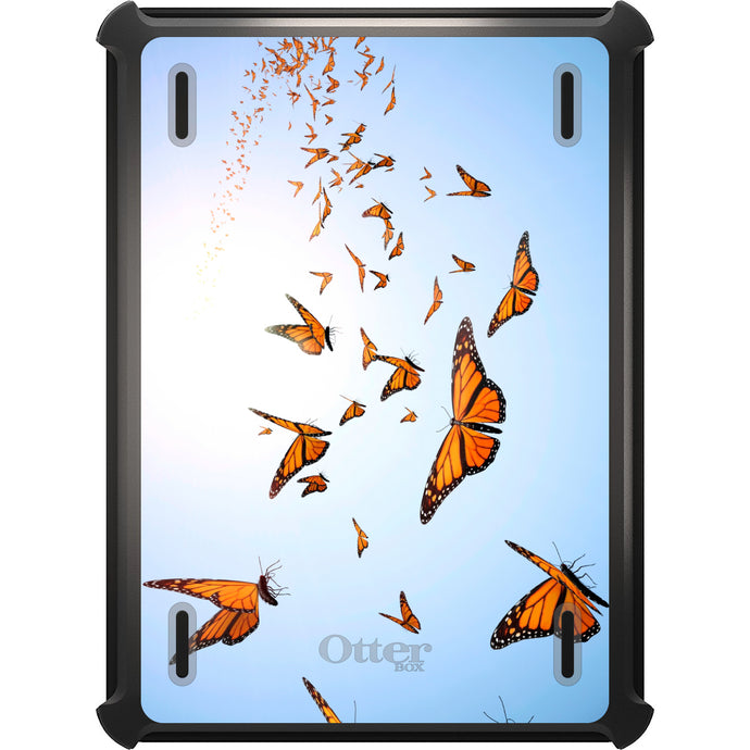 DistinctInk™ OtterBox Defender Series Case for Apple iPad / iPad Pro / iPad Air / iPad Mini - Flying Monarch Butterflies