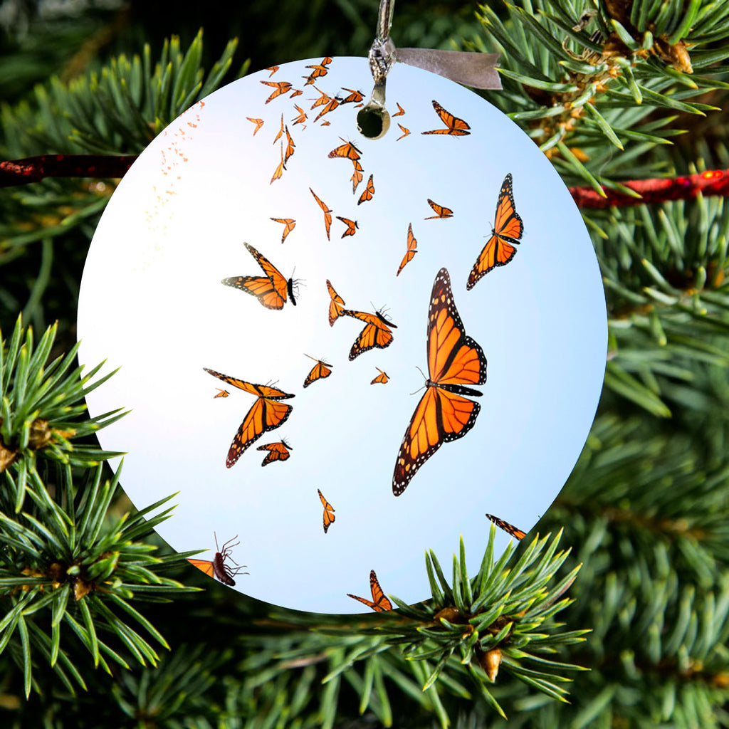 Flying Monarch Butterflies Ceramic Ornament, view 2