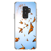 DistinctInk® Clear Shockproof Hybrid Case for Apple iPhone / Samsung Galaxy / Google Pixel - Flying Monarch Butterflies