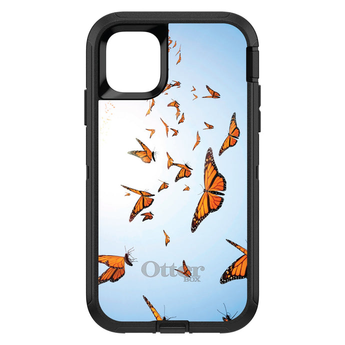 DistinctInk™ OtterBox Defender Series Case for Apple iPhone / Samsung Galaxy / Google Pixel - Flying Monarch Butterflies