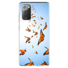 DistinctInk® Clear Shockproof Hybrid Case for Apple iPhone / Samsung Galaxy / Google Pixel - Flying Monarch Butterflies