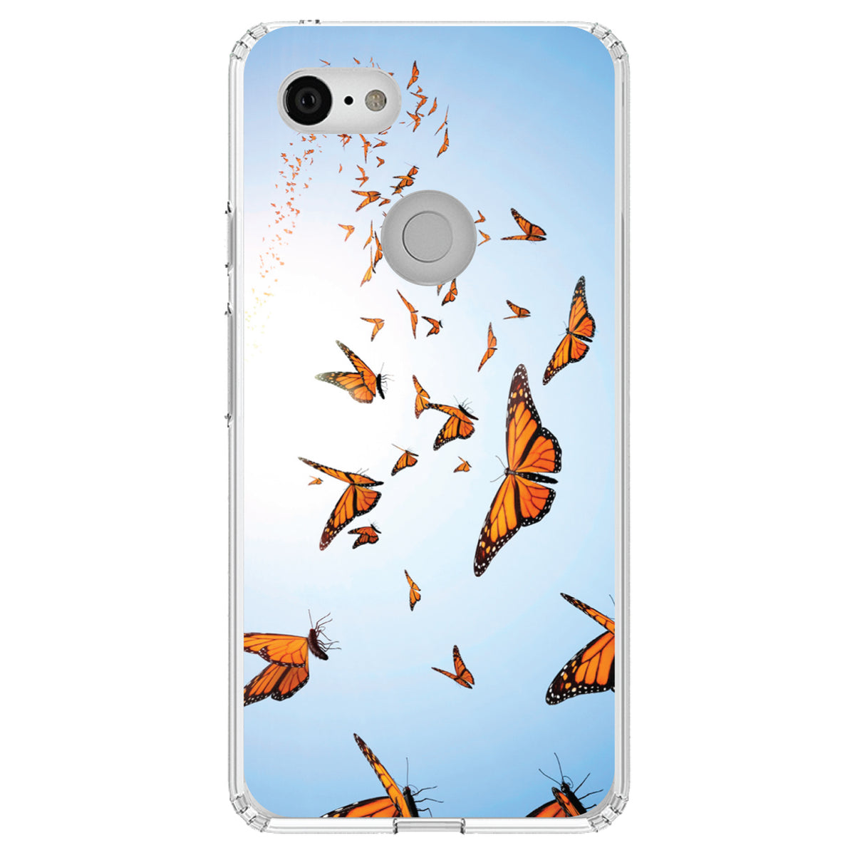Flying Monarch Butterflies Clear Shockproof iPhone Case, view 22