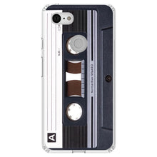 DistinctInk® Clear Shockproof Hybrid Case for Apple iPhone / Samsung Galaxy / Google Pixel - Audio Cassette Tape