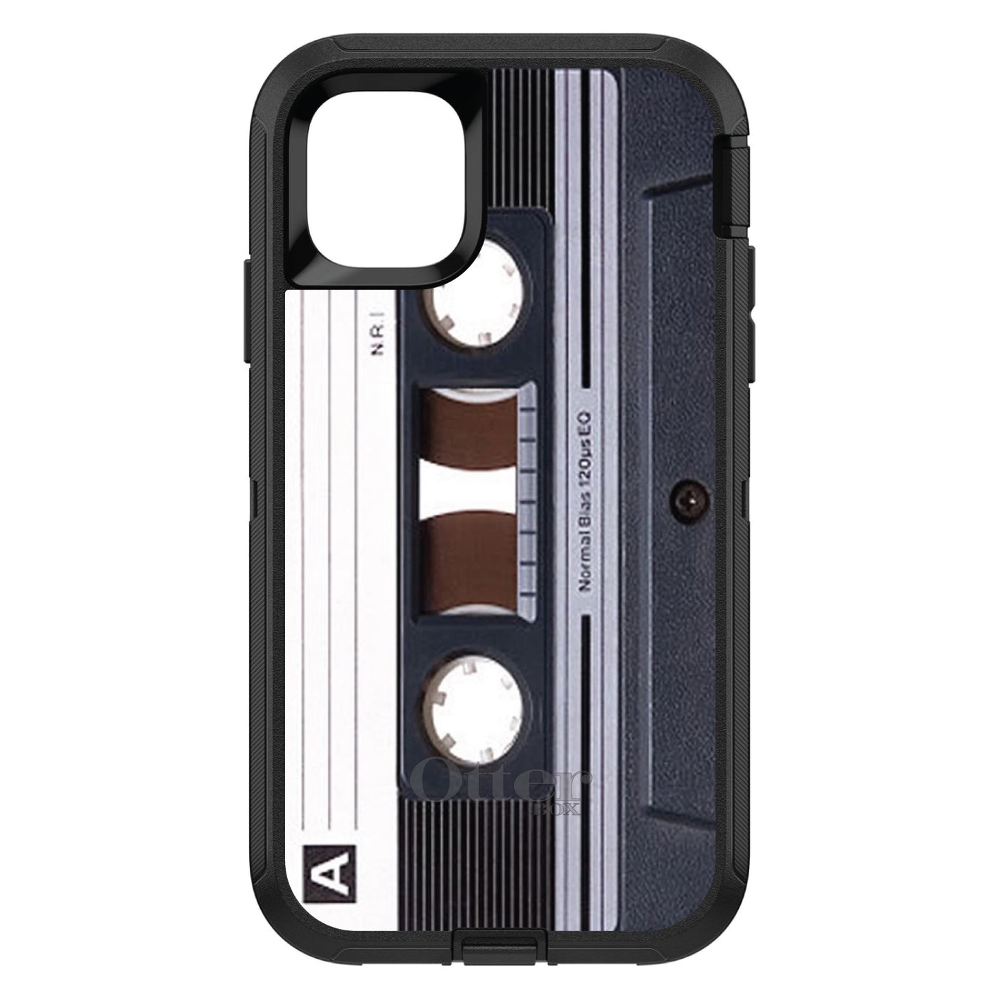 DistinctInk™ OtterBox Defender Series Case for Apple iPhone / Samsung Galaxy / Google Pixel - Audio Cassette Tape