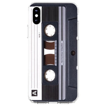 DistinctInk® Clear Shockproof Hybrid Case for Apple iPhone / Samsung Galaxy / Google Pixel - Audio Cassette Tape