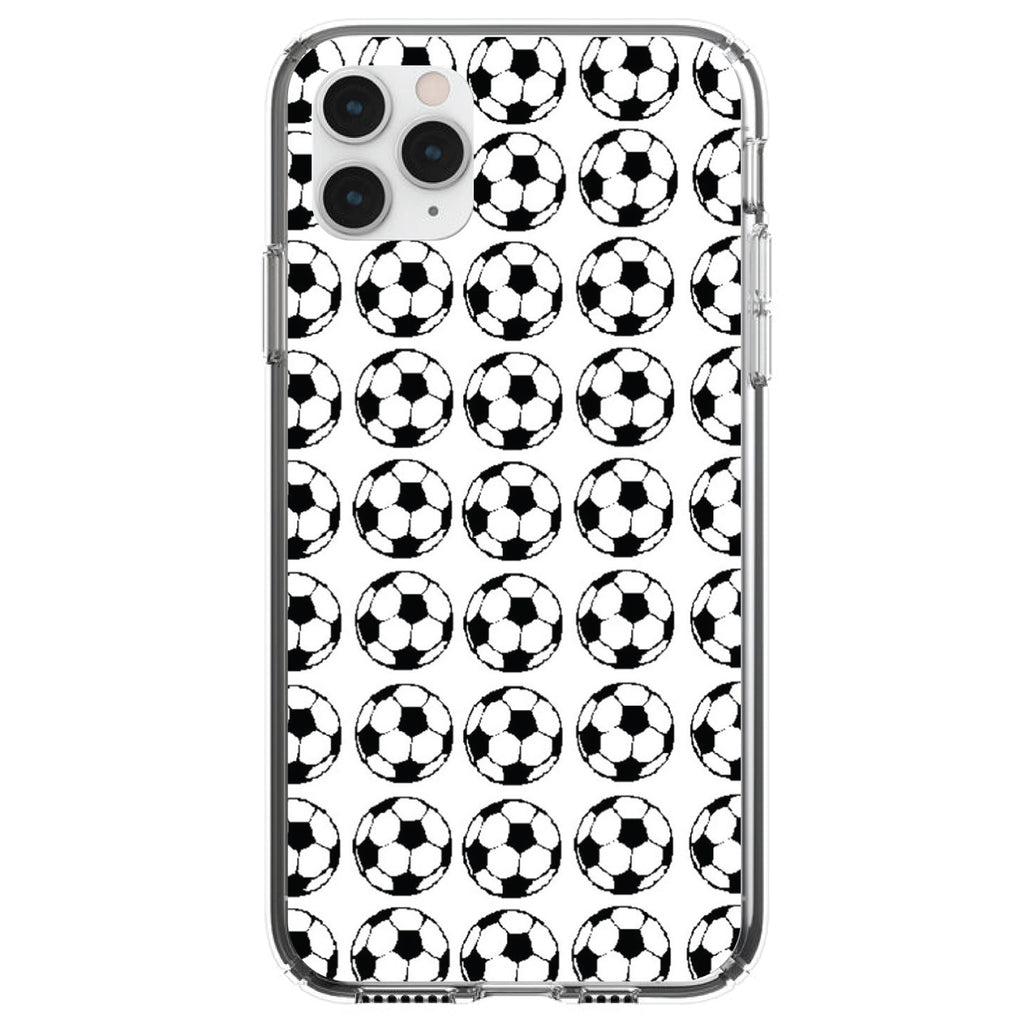 Soccer Balls Drawing Clear Shockproof iPhone Case