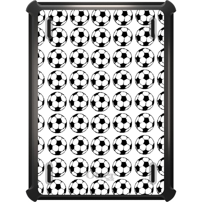 DistinctInk™ OtterBox Defender Series Case for Apple iPad / iPad Pro / iPad Air / iPad Mini - Soccer Balls Drawing