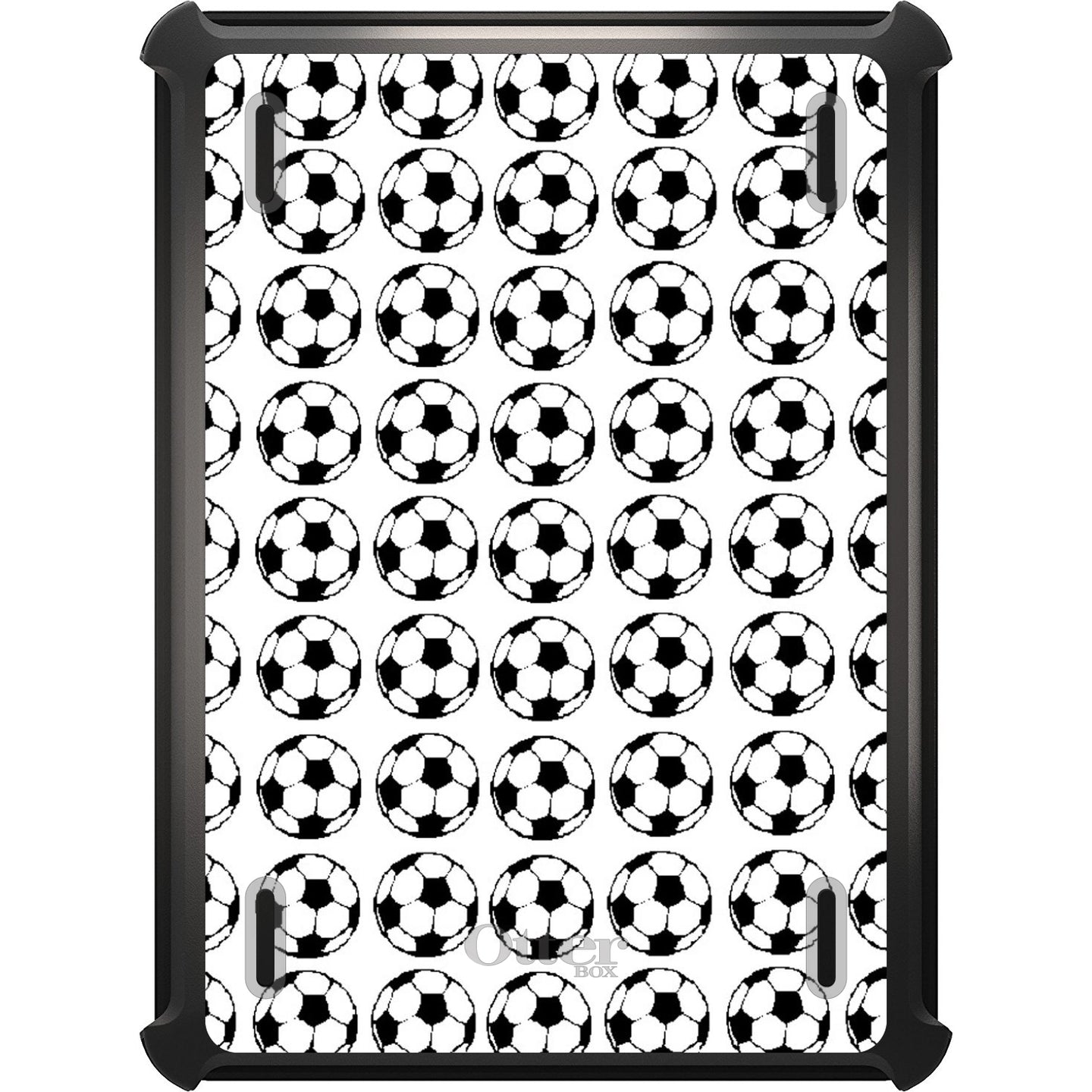 DistinctInk™ OtterBox Defender Series Case for Apple iPad / iPad Pro / iPad Air / iPad Mini - Soccer Balls Drawing