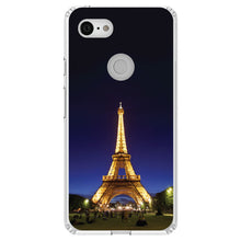 DistinctInk® Clear Shockproof Hybrid Case for Apple iPhone / Samsung Galaxy / Google Pixel - Eiffel Tower Paris Night