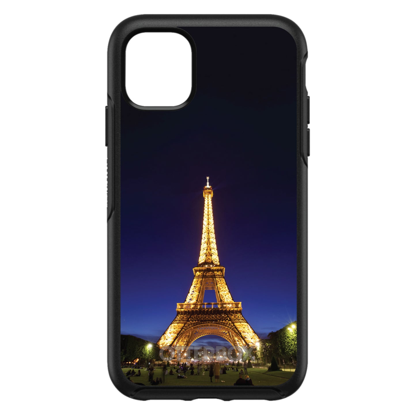 DistinctInk™ OtterBox Symmetry Series Case for Apple iPhone / Samsung Galaxy / Google Pixel - Eiffel Tower Paris Night