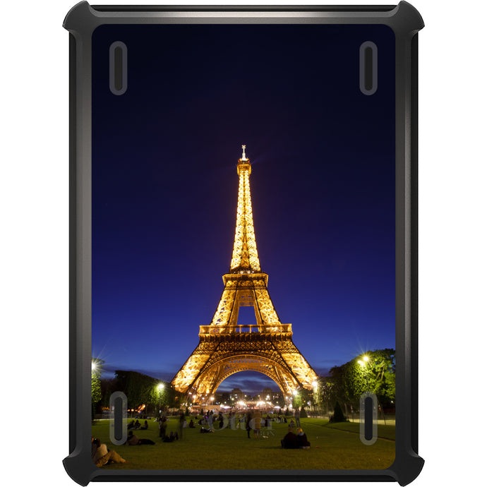 DistinctInk™ OtterBox Defender Series Case for Apple iPad / iPad Pro / iPad Air / iPad Mini - Eiffel Tower Paris Night