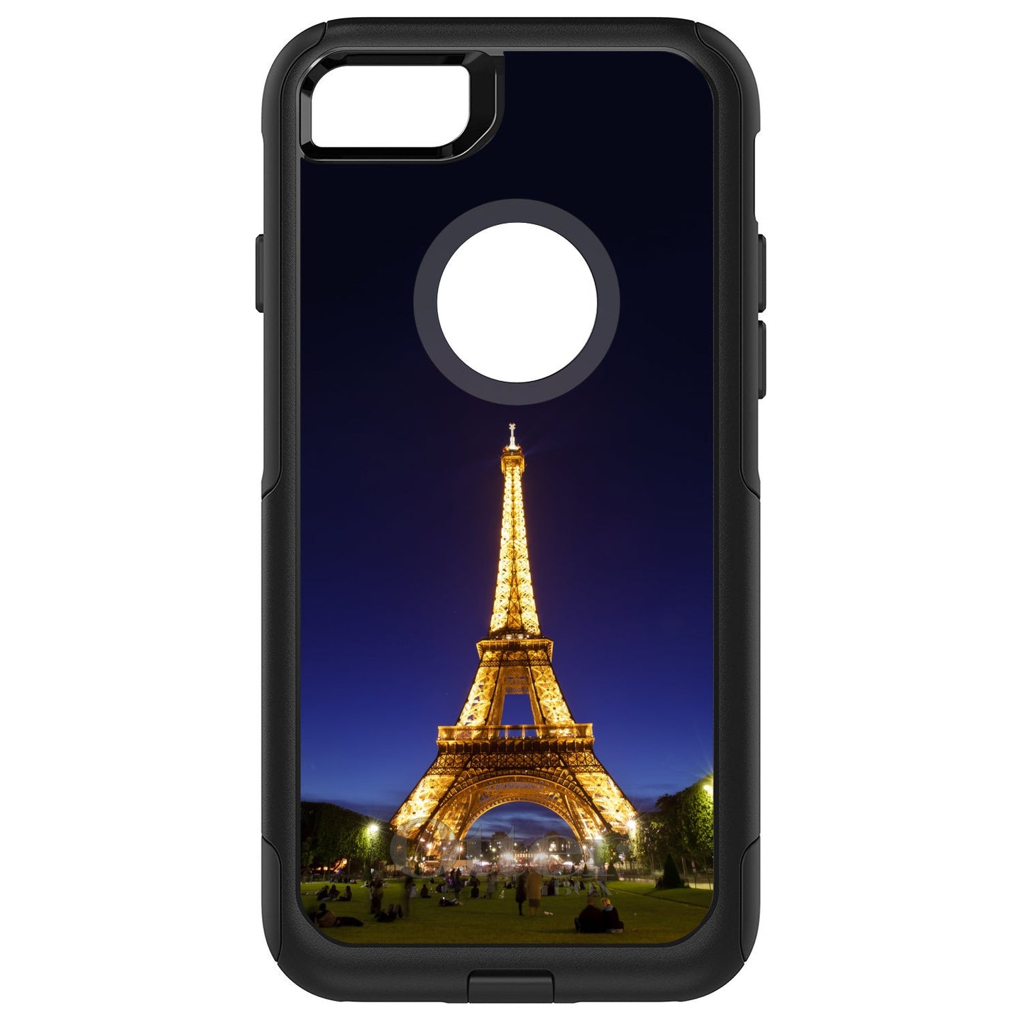 DistinctInk™ OtterBox Commuter Series Case for Apple iPhone or Samsung Galaxy - Eiffel Tower Paris Night