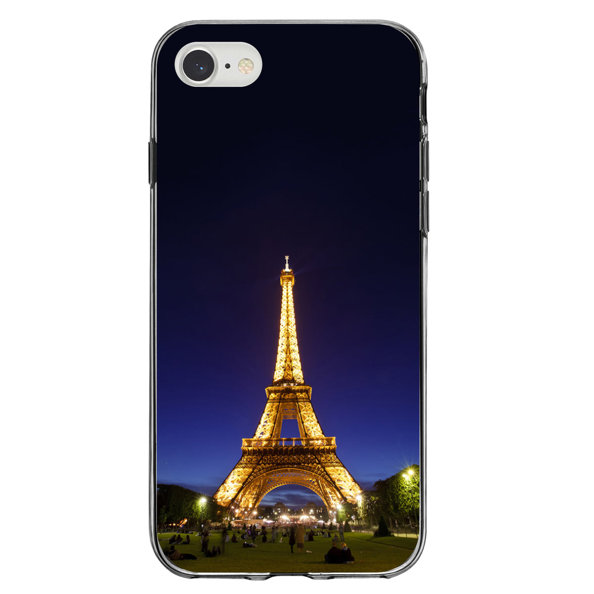 Eiffel Tower Paris Night Clear Shockproof iPhone Case, view 5