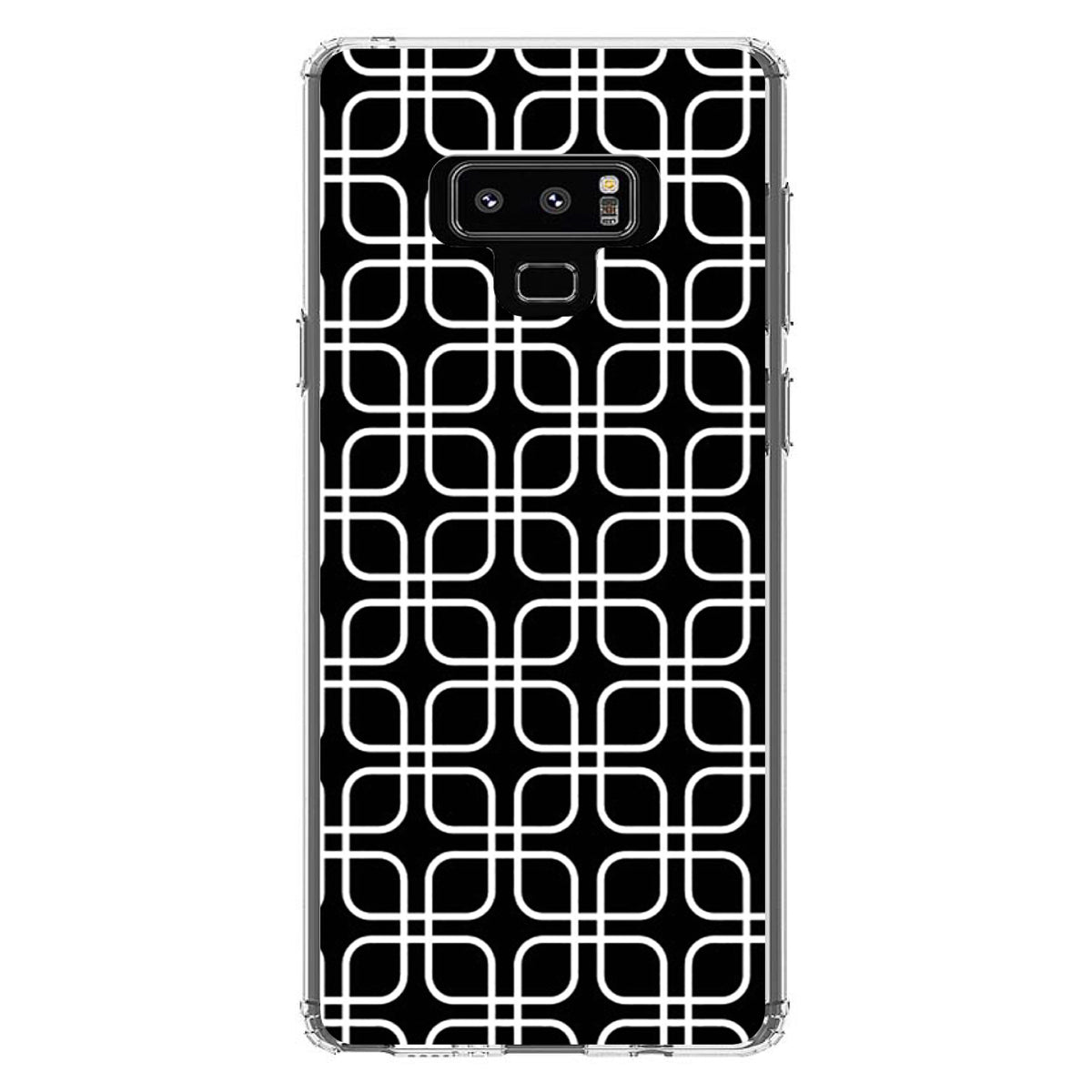 Black White Square Pattern Geometric Clear Shockproof iPhone Case, view 11