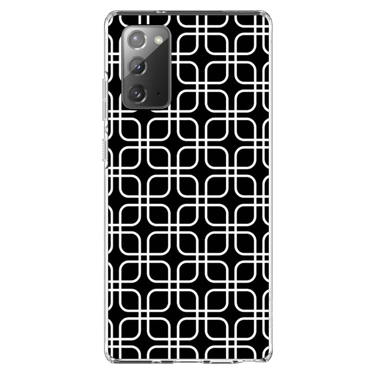 Black White Square Pattern Geometric Clear Shockproof iPhone Case, view 7