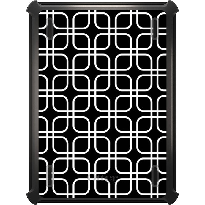 DistinctInk™ OtterBox Defender Series Case for Apple iPad / iPad Pro / iPad Air / iPad Mini - Black White Square Pattern Geometric