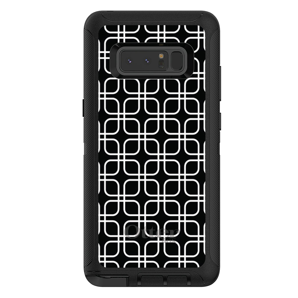 Black White Square Pattern Geometric OtterBox Defender Case for iPhone & Galaxy, view 14
