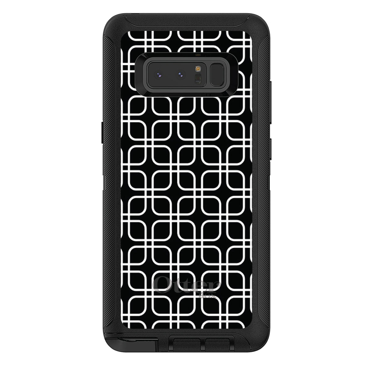 Black White Square Pattern Geometric OtterBox Defender Case for iPhone & Galaxy, view 14