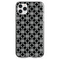Black White Square Pattern Geometric Clear Shockproof iPhone Case