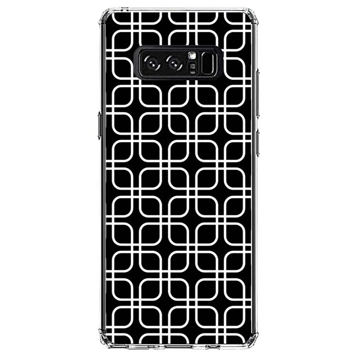 Black White Square Pattern Geometric Clear Shockproof iPhone Case, view 12